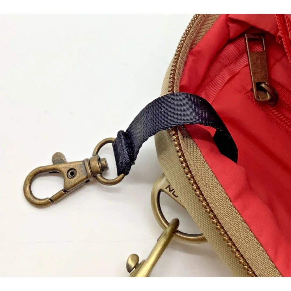 Travelon Nylon Purse Crossbody Anti-Theft Bag Khaki Pocket Adjustable Secure